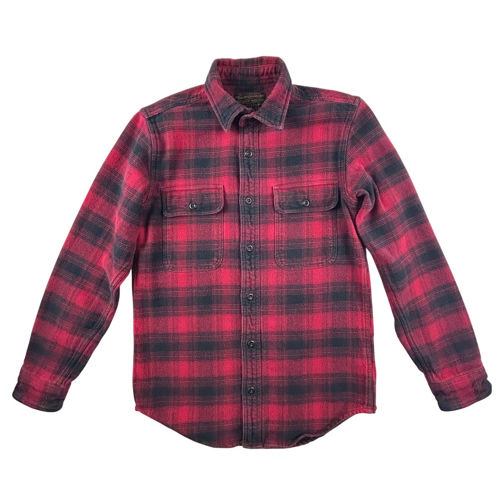 Filson‎ Vintage Flannel Work Shirt Men XS Red Black Plaid Cotton